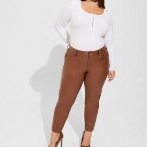 Torrid Perfect Skinny Faux Leather Mid Rise Pant